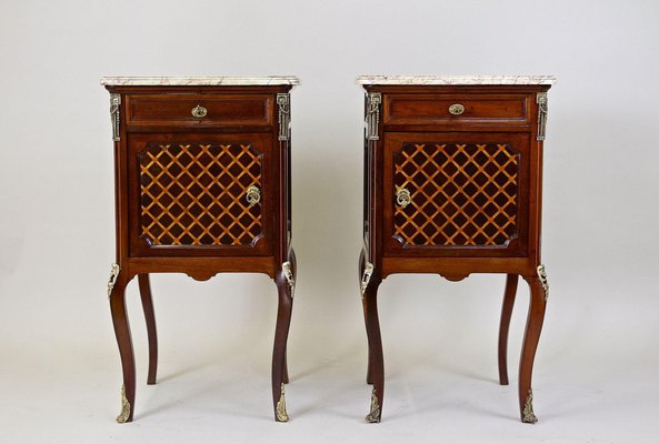 19th Century Transitional Pillar Nightstands, France, 1870s, Set of 2-TQA-1446918