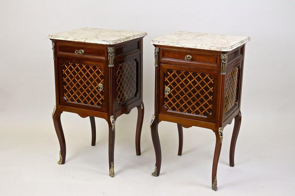 19th Century Transitional Pillar Nightstands, France, 1870s, Set of 2-TQA-1446918