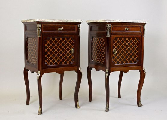 19th Century Transitional Pillar Nightstands, France, 1870s, Set of 2-TQA-1446918