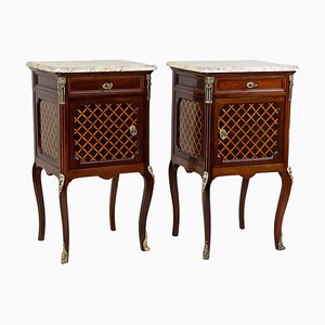 19th Century Transitional Pillar Nightstands, France, 1870s, Set of 2-TQA-1446918