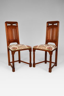 19th Century Victorian Gothic Revival Chairs in Carved Walnut, Set of 2-XNH-698853