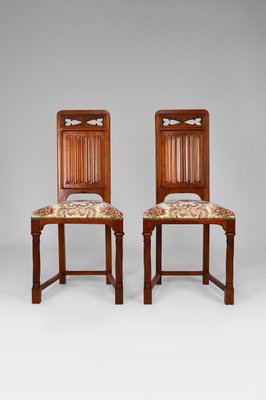 19th Century Victorian Gothic Revival Chairs in Carved Walnut, Set of 2-XNH-698853