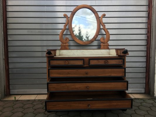 19th Century Walnut and Marble Dressing Table-WQQ-657647