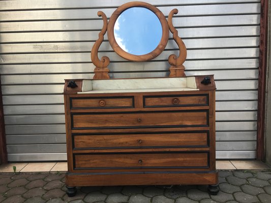 19th Century Walnut and Marble Dressing Table-WQQ-657647