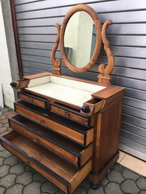 19th Century Walnut and Marble Dressing Table-WQQ-657647