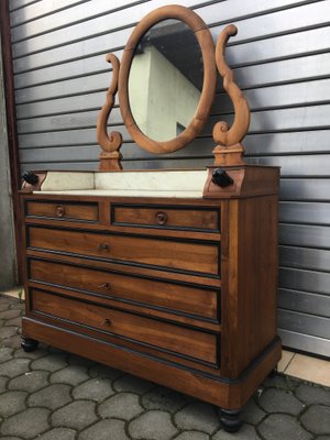 19th Century Walnut and Marble Dressing Table-WQQ-657647