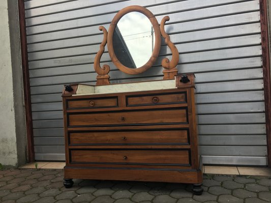 19th Century Walnut and Marble Dressing Table-WQQ-657647