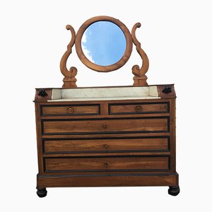 19th Century Walnut and Marble Dressing Table-WQQ-657647