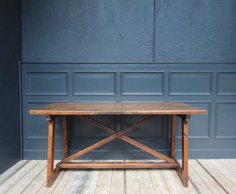 19th Century Walnut and Pine Spanish Trestle Table-TAT-2032436