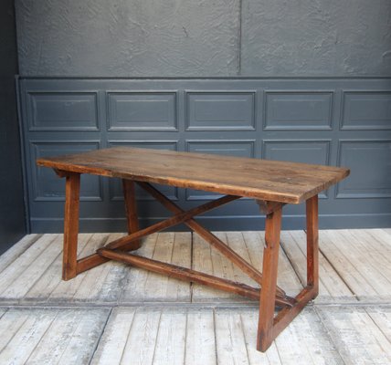 19th Century Walnut and Pine Spanish Trestle Table-TAT-2032436