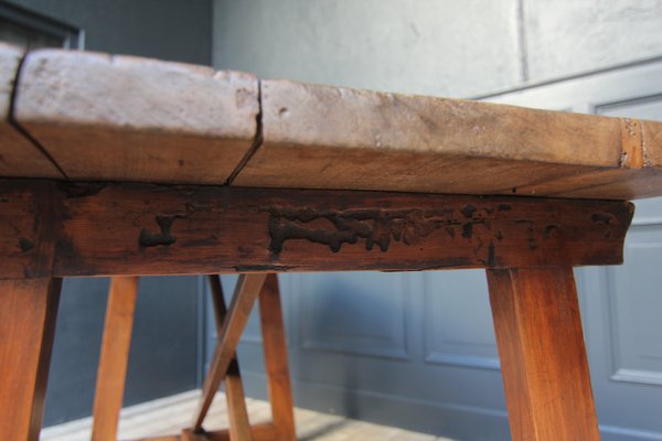 19th Century Walnut and Pine Spanish Trestle Table-TAT-2032436