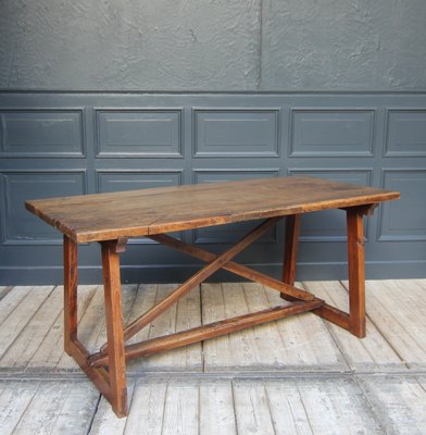 19th Century Walnut and Pine Spanish Trestle Table-TAT-2032436