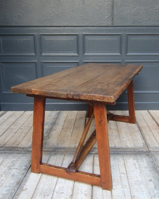 19th Century Walnut and Pine Spanish Trestle Table-TAT-2032436