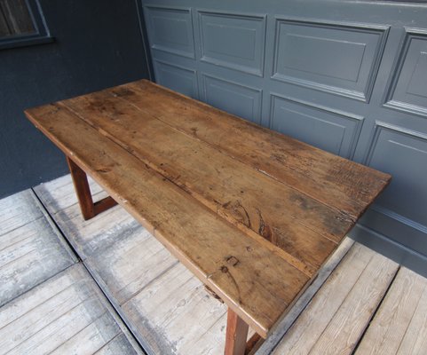 19th Century Walnut and Pine Spanish Trestle Table-TAT-2032436