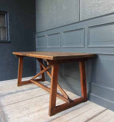 19th Century Walnut and Pine Spanish Trestle Table-TAT-2032436