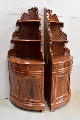 19th Century Walnut Corner Cabinets, Set of 2-RVK-680110