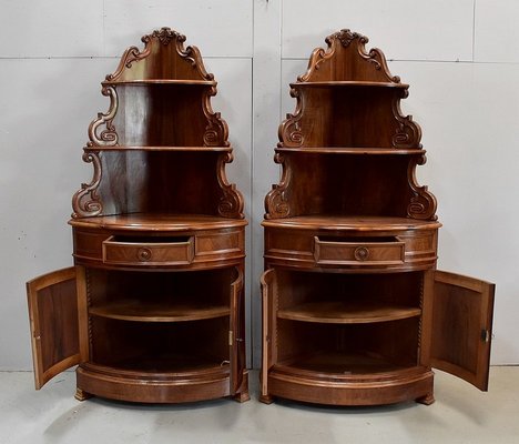 19th Century Walnut Corner Cabinets, Set of 2-RVK-680110