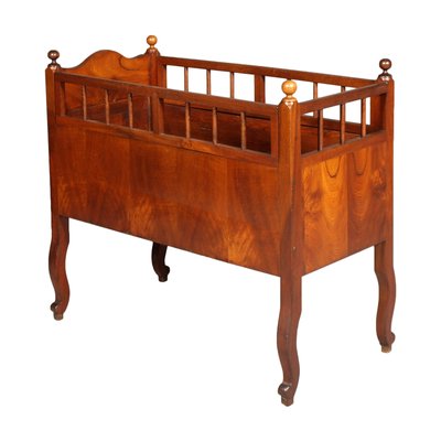 19th Century Walnut Cradle Baby Cot from Bassano's Ebanistery-NJV-730715