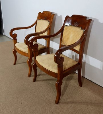 19th Century Walnut Stock Armchairs, Set of 2-RVK-1179111