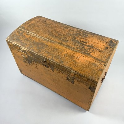 19th Century Wooden Chest or Floor Trunk in Original Paint-TZ-780148