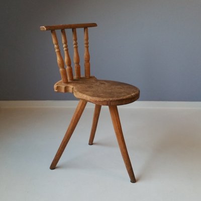 19th Century Wooden Tripod Side Chair-SJU-580593