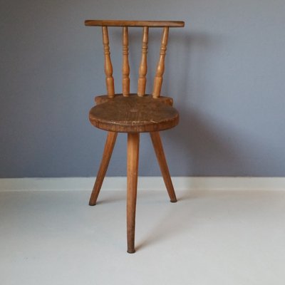 19th Century Wooden Tripod Side Chair-SJU-580593