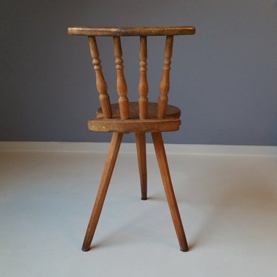 19th Century Wooden Tripod Side Chair-SJU-580593