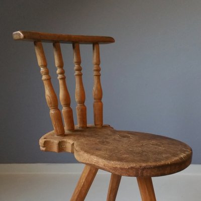 19th Century Wooden Tripod Side Chair-SJU-580593