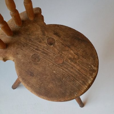 19th Century Wooden Tripod Side Chair-SJU-580593