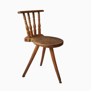 19th Century Wooden Tripod Side Chair-SJU-580593