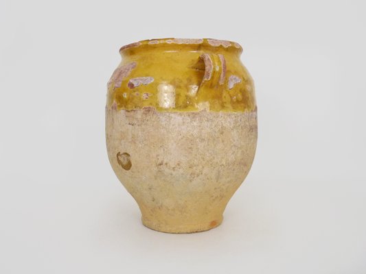 19th Century Yellow Glazed Confit Pot, South West of France-MZP-2020089