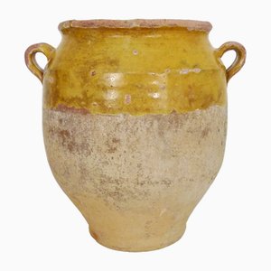 19th Century Yellow Glazed Confit Pot, South West of France-MZP-2020089