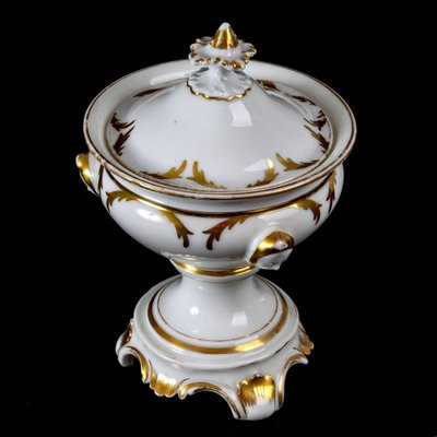 19th CenturyTripod Fruit Bowl with Lid Paris Porcelain-UQL-1730106