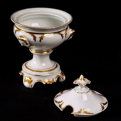 19th CenturyTripod Fruit Bowl with Lid Paris Porcelain-UQL-1730106