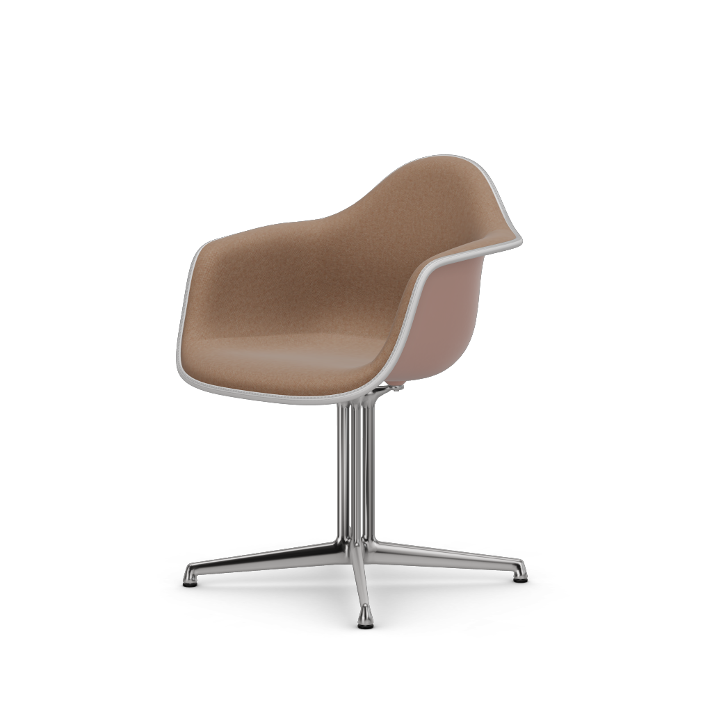 EAMES Plastic Armchair Dal (with Full Upholstery) (Color of Seat Shell -Pale Rose) (Request Info)