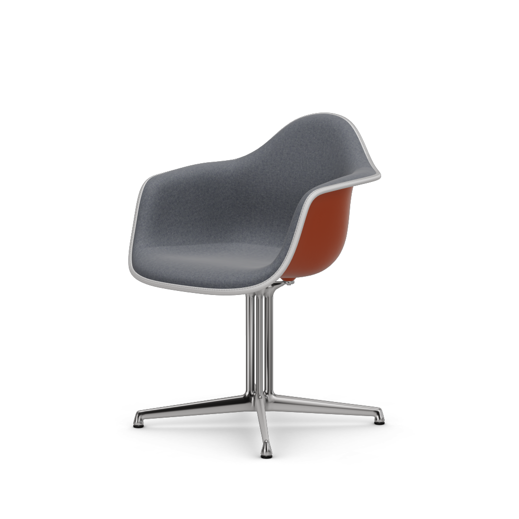 EAMES Plastic Armchair Dal (with Full Upholstery) (Color of Seat Shell -Rusty Orange) (Request Info)