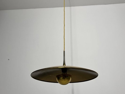 1st Edition Brass Pendant Lamp with Counterweight attributed to Florian Schulz, 1960s-PUK-2022202