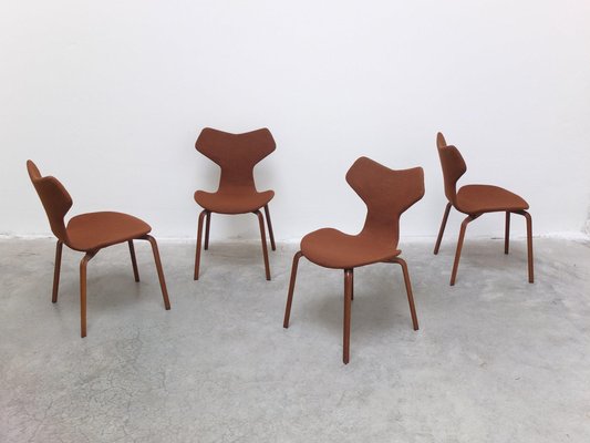 1st Edition Grand Prix Chairs by Arne Jacobsen for Fritz Hansen, Set of 4, 1959-MHV-1745008