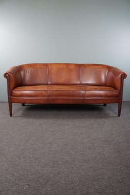 2,5-Seater Club Sofa in Cognac Cowhide Leather-HPP-1779844