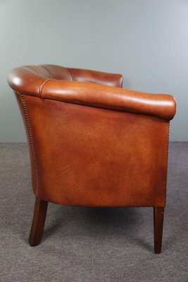 2,5-Seater Club Sofa in Cognac Cowhide Leather-HPP-1779844