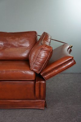 2 Seat Castle Bank Made from High -Quality Cattle Lecturer in Cognac Color-HPP-1779861