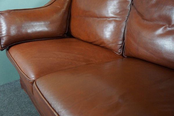 2 Seat Castle Bank Made from High -Quality Cattle Lecturer in Cognac Color-HPP-1779861