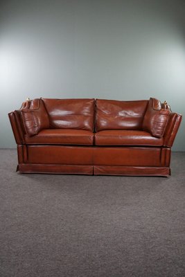 2 Seat Castle Bank Made from High -Quality Cattle Lecturer in Cognac Color-HPP-1779861