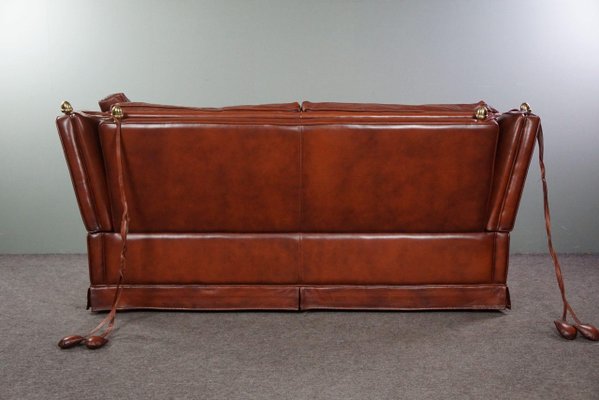 2 Seat Castle Bank Made from High -Quality Cattle Lecturer in Cognac Color-HPP-1779861