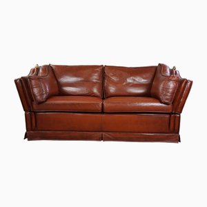 2 Seat Castle Bank Made from High -Quality Cattle Lecturer in Cognac Color-HPP-1779861