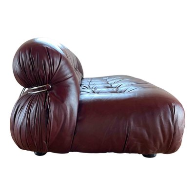 2-Seater Brown Leather Soriana Sofa by Afra and Tobia Scarpa for Cassina, 1969-RPH-975024