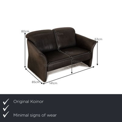 2-Seater Sofa in Anthracite Leather from Koinor-RQW-1748526