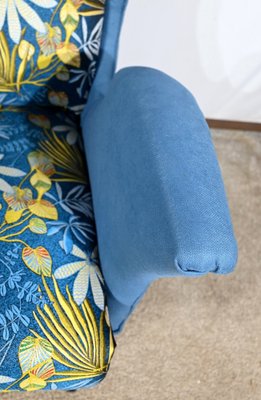 2-Seater Sofa in Azure Blue Fabric, 1940s-RVK-1806849