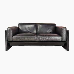 2-Seater Sofa in Black Leather by Gavina for Studio Simon, 1970s-PRS-1438356