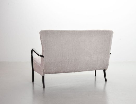 2-Seater Sofa in Grey Silver Fabric by Guglielmo Ulrich, 1950s-IXC-811669